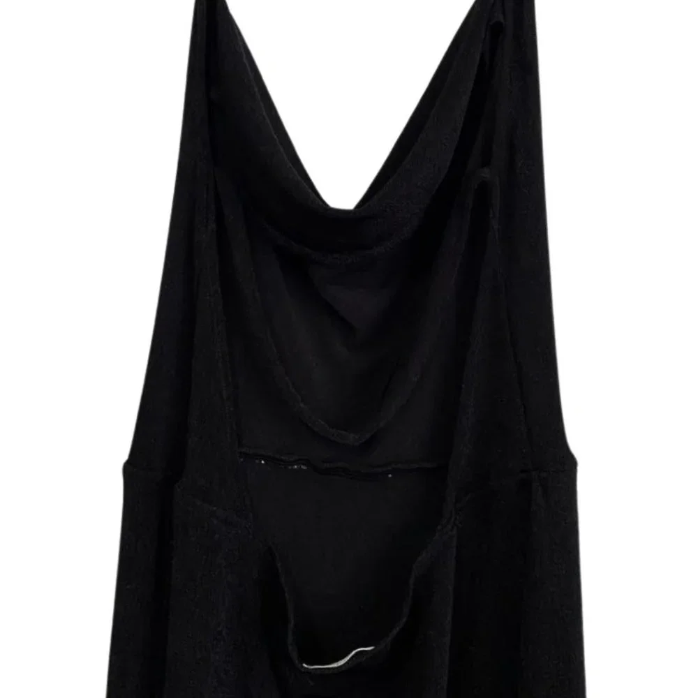 Free People Intimately Black Cowl Neck Strappy Back Maxi Dress Small Slit - Picture 4 of 10